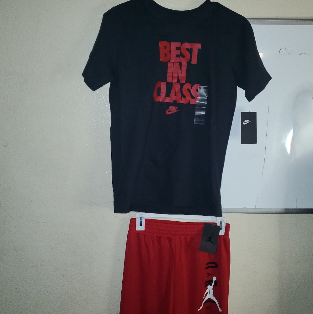 NikeTee Boy Shirt And Jordan Short Size L